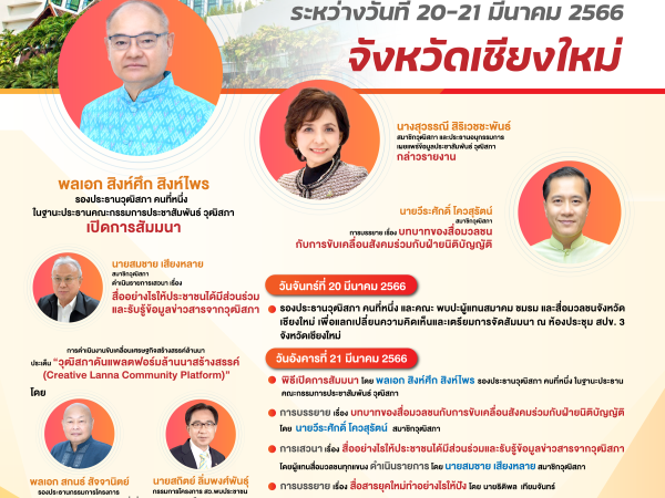 สัมมนาเชิงปฏิบัติการพบปะสื่อมวลชน / ประชาชนเครือข่ายสื่อมวลชนภูมิภาค